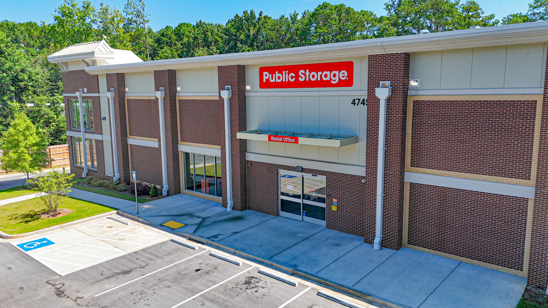 Public Storage building exterior and rental office at 4745 Jimmy Carter Blvd, Norcross, GA
